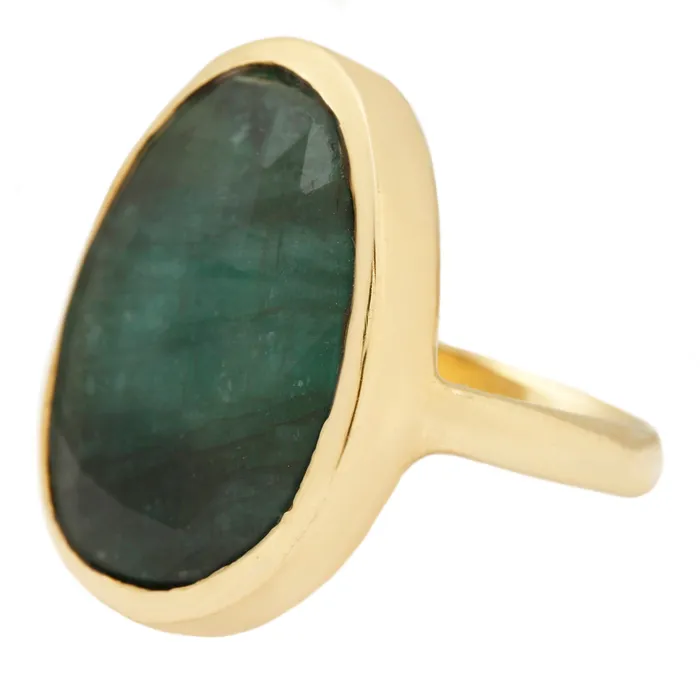 Crown Emerald Slice Ring Lauren Wolf Jewelry Rings