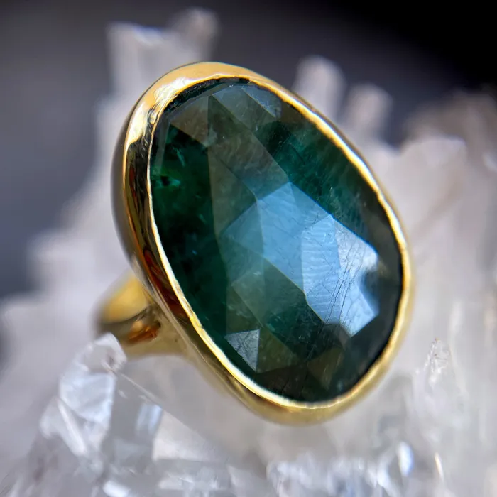 Crown Emerald Slice Ring Lauren Wolf Jewelry Rings