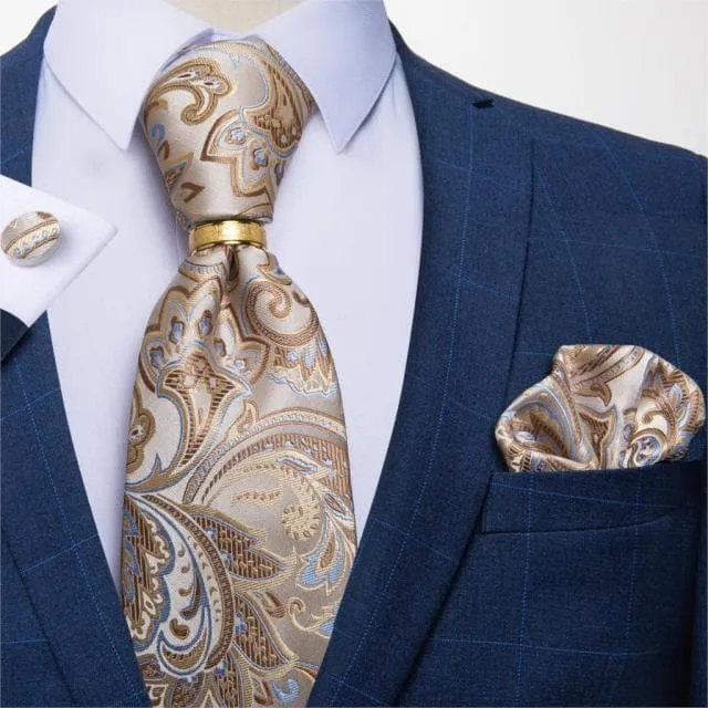 DBG VIP Design Collection Mens Fashion Light Emerald Green Silver Gray Stripes 100 Premium Quality Silk Tie Set Divine Inspiration Styles Earrings