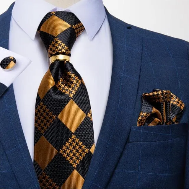 DBG VIP Design Collection Mens Fashion Light Emerald Green Silver Gray Stripes 100 Premium Quality Silk Tie Set Divine Inspiration Styles Earrings