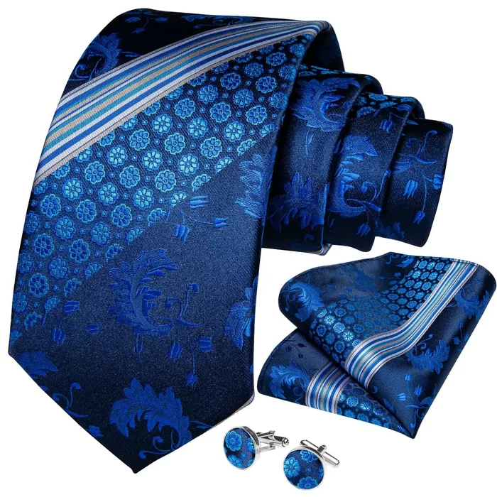 DBG VIP Design Collection Mens Fashion Light Emerald Green Silver Gray Stripes 100 Premium Quality Silk Tie Set Divine Inspiration Styles Earrings