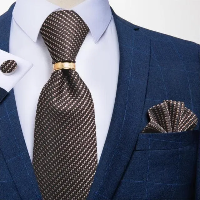 DBG VIP Design Collection Mens Fashion Light Emerald Green Silver Gray Stripes 100 Premium Quality Silk Tie Set Divine Inspiration Styles Earrings