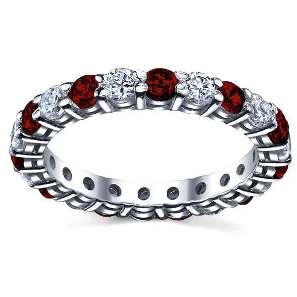 deBebians 200cttw Diamond and Ruby Eternity Ring Rings