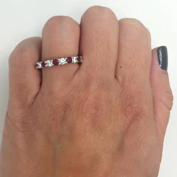 deBebians 200cttw Diamond and Ruby Eternity Ring Rings