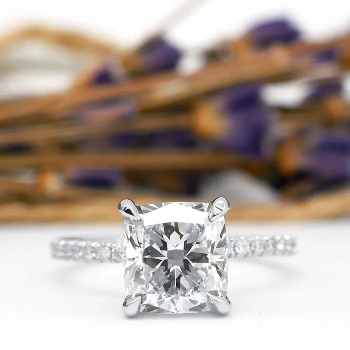 deBebians Dainty Pave Diamond Engagement Ring with Hidden Under Halo Rings deBebians Dainty Pave Diamond Engagement Ring with Hidden Under Halo Rings