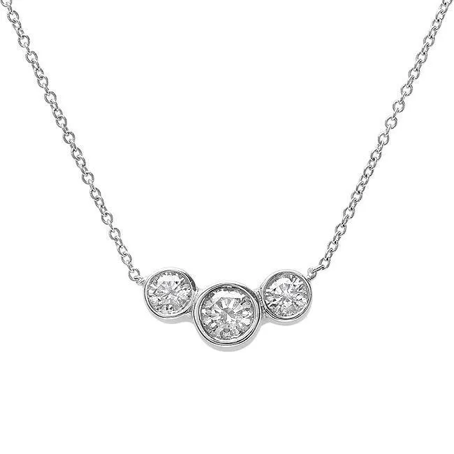 deBebians Necklaces 100cttw Lab Grown Three Diamond Necklace
