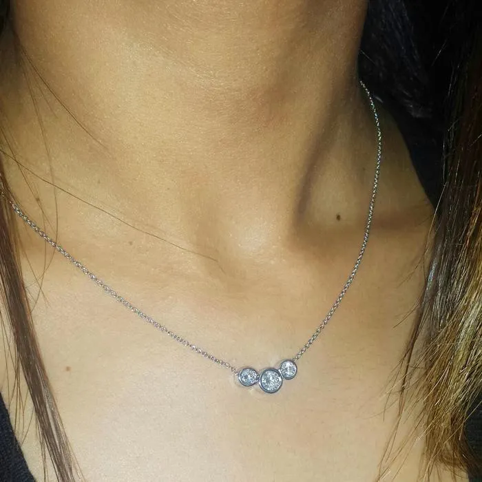 deBebians Necklaces 100cttw Lab Grown Three Diamond Necklace