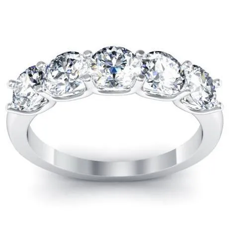 deBebians Rings 150cttw U Prong Round Lab Grown Diamond Five Stone Ring