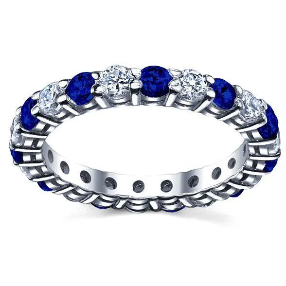 deBebians Rings 200cttw Diamond and Sapphire Eternity Ring