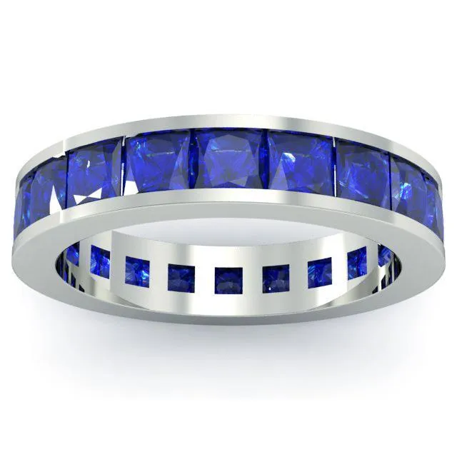 deBebians Rings Blue Sapphire Gemstone Eternity Band