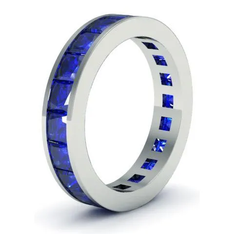deBebians Rings Blue Sapphire Gemstone Eternity Band