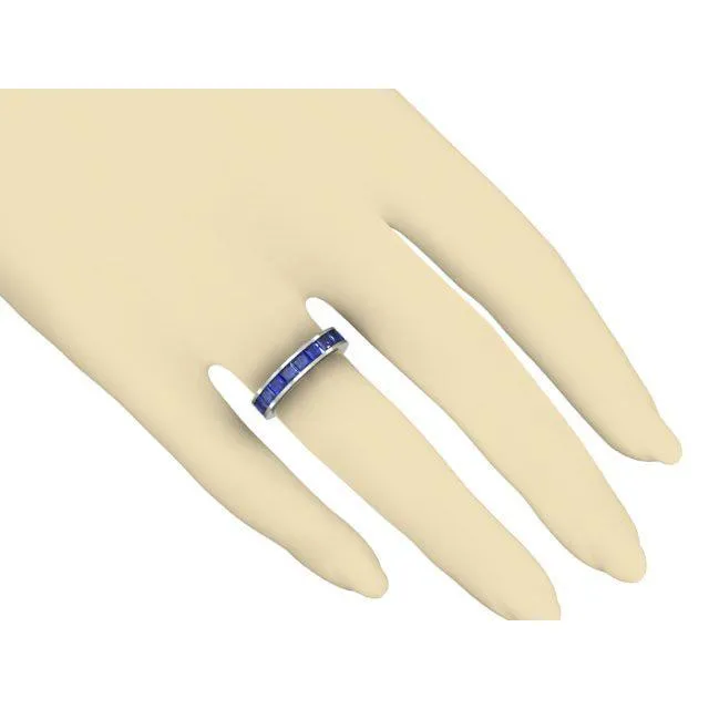 deBebians Rings Blue Sapphire Gemstone Eternity Band