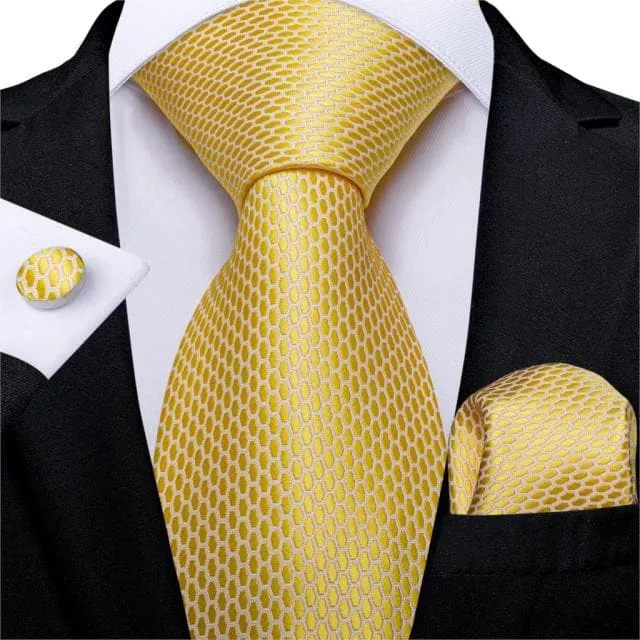Divine Inspiration Styles Rings DBG VIP Design Collection Mens Fashion Golden Yellow 100 Premium Quality Silk Ties