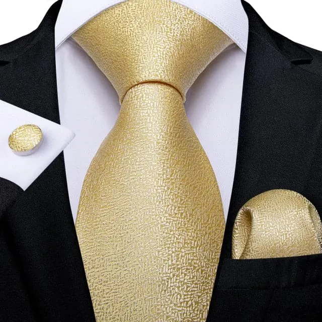 Divine Inspiration Styles Rings DBG VIP Design Collection Mens Fashion Golden Yellow 100 Premium Quality Silk Ties