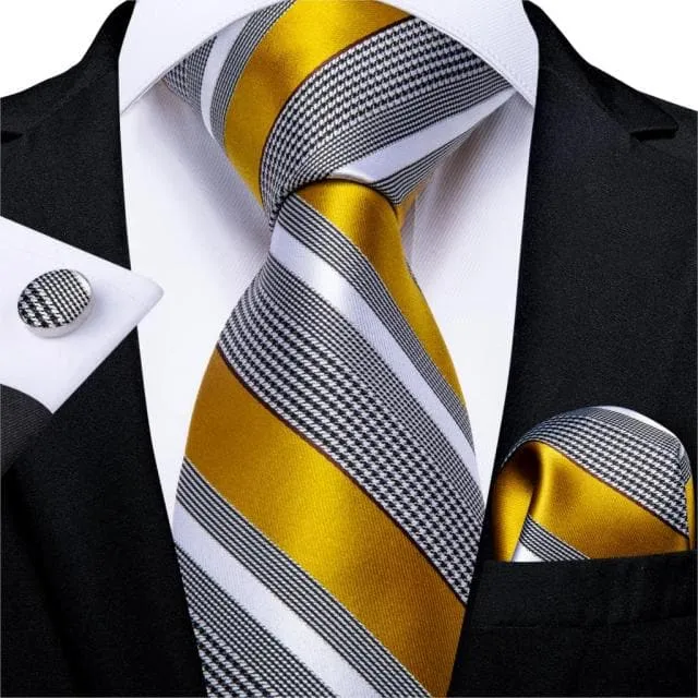 Divine Inspiration Styles Rings DBG VIP Design Collection Mens Fashion Golden Yellow 100 Premium Quality Silk Ties