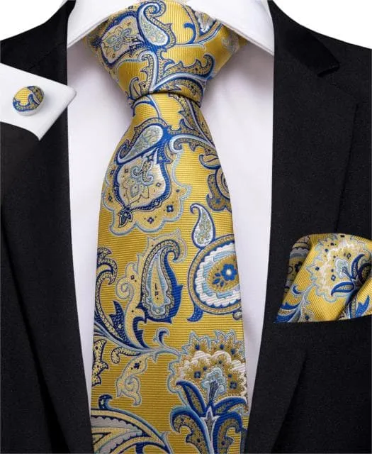 Divine Inspiration Styles Rings DBG VIP Design Collection Mens Fashion Golden Yellow 100 Premium Quality Silk Ties