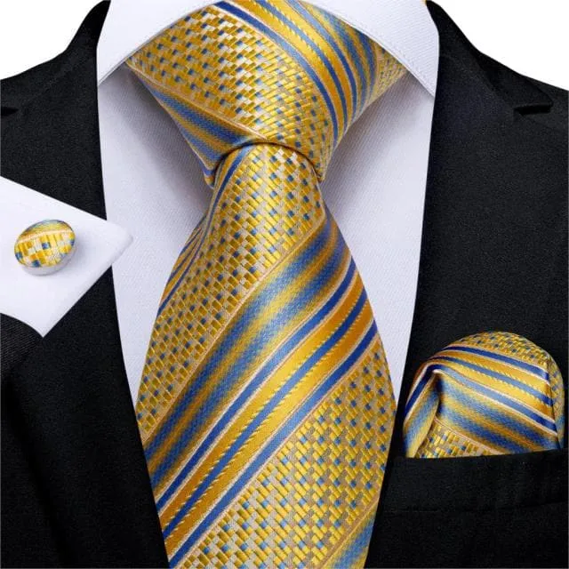 Divine Inspiration Styles Rings DBG VIP Design Collection Mens Fashion Golden Yellow 100 Premium Quality Silk Ties