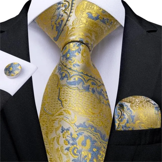 Divine Inspiration Styles Rings DBG VIP Design Collection Mens Fashion Golden Yellow 100 Premium Quality Silk Ties