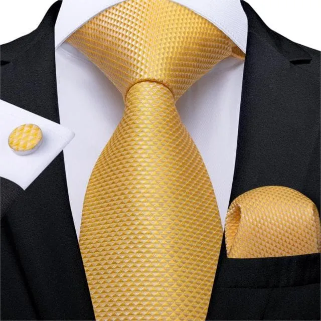 Divine Inspiration Styles Rings DBG VIP Design Collection Mens Fashion Golden Yellow 100 Premium Quality Silk Ties