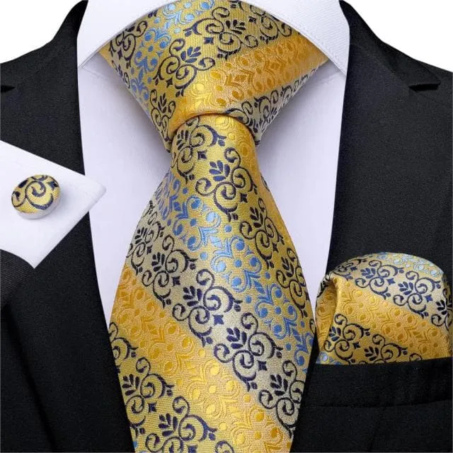 Divine Inspiration Styles Rings DBG VIP Design Collection Mens Fashion Golden Yellow 100 Premium Quality Silk Ties