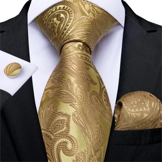 Divine Inspiration Styles Rings DBG VIP Design Collection Mens Fashion Golden Yellow 100 Premium Quality Silk Ties