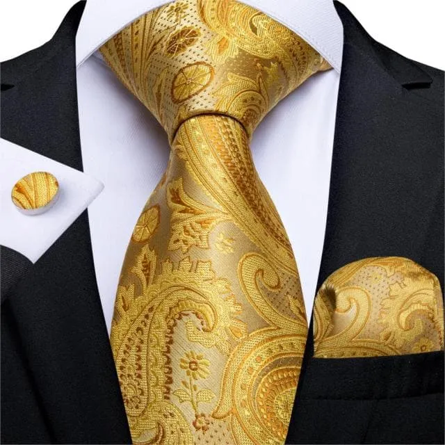Divine Inspiration Styles Rings DBG VIP Design Collection Mens Fashion Golden Yellow 100 Premium Quality Silk Ties
