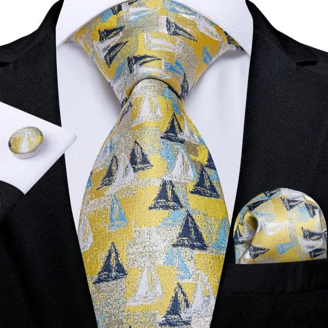Divine Inspiration Styles Rings DBG VIP Design Collection Mens Fashion Golden Yellow 100 Premium Quality Silk Ties