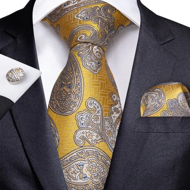 Divine Inspiration Styles Rings DBG VIP Design Collection Mens Fashion Golden Yellow 100 Premium Quality Silk Ties