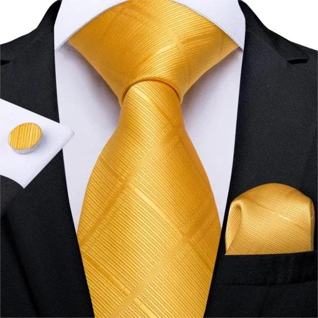 Divine Inspiration Styles Rings DBG VIP Design Collection Mens Fashion Golden Yellow 100 Premium Quality Silk Ties