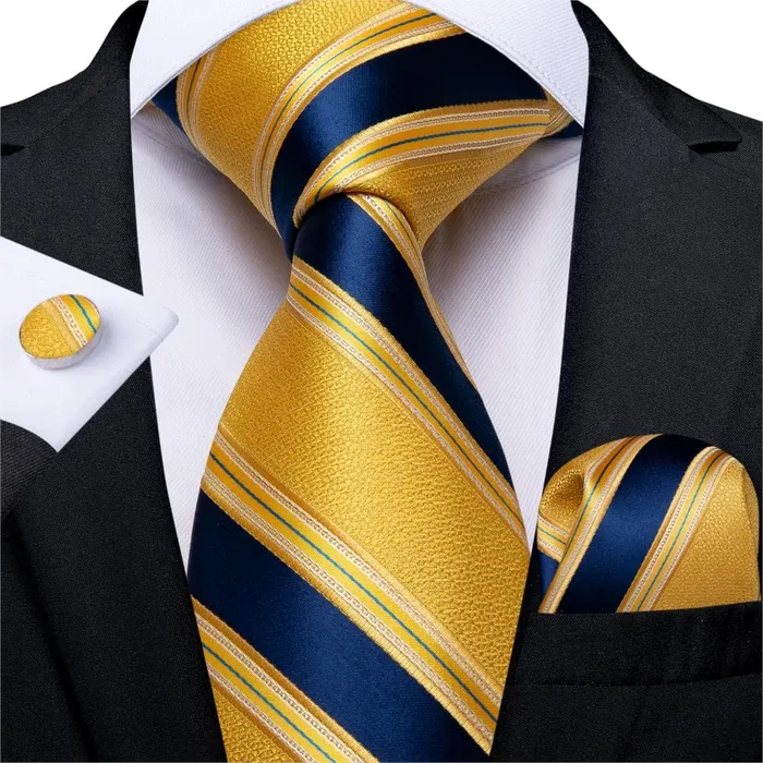 Divine Inspiration Styles Rings DBG VIP Design Collection Mens Fashion Golden Yellow 100 Premium Quality Silk Ties