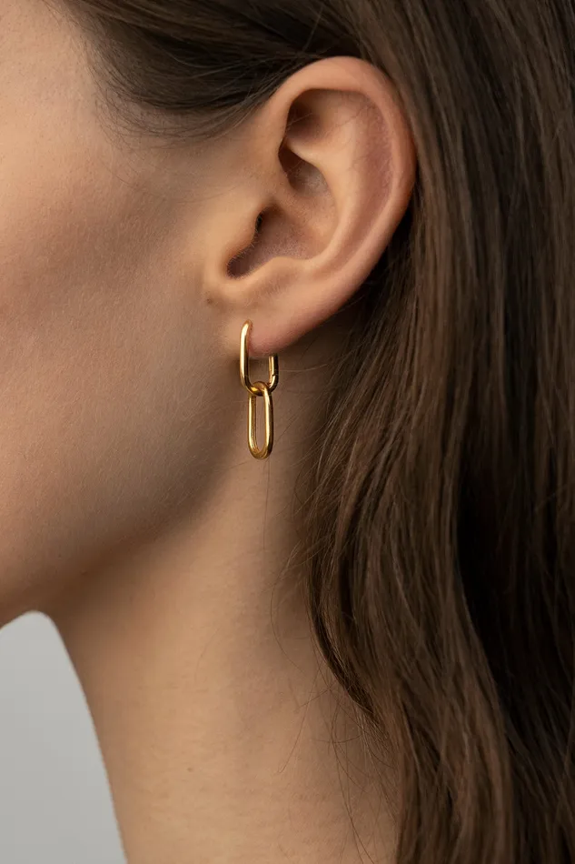 Double Oval Earrings Gold Kty Earrings