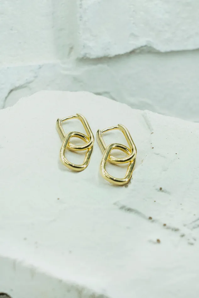 Double Oval Earrings Gold Kty Earrings