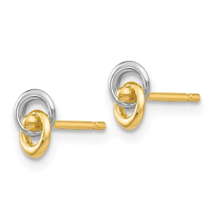 Earrings 14k Rhodium Love Knot Ear Jewelry Earrings 14k Rhodium Love Knot Ear Jewelry