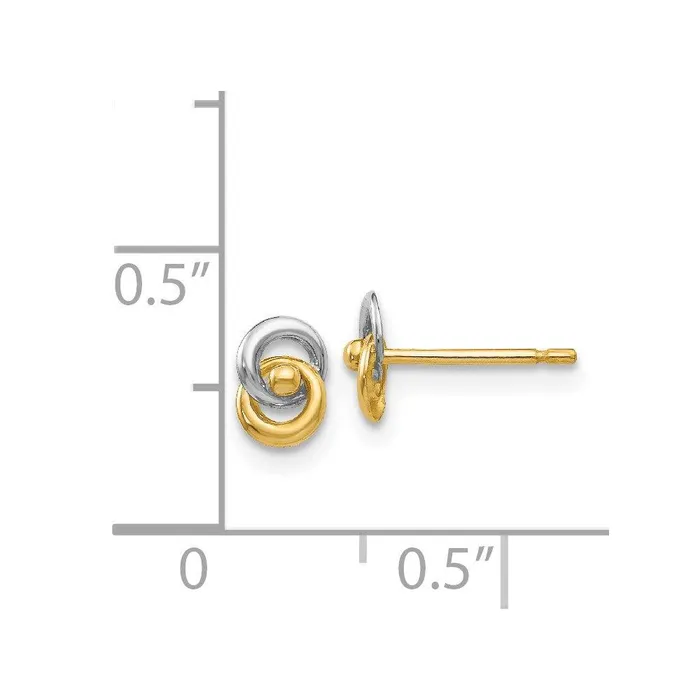 Earrings 14k Rhodium Love Knot Ear Jewelry Earrings 14k Rhodium Love Knot Ear Jewelry