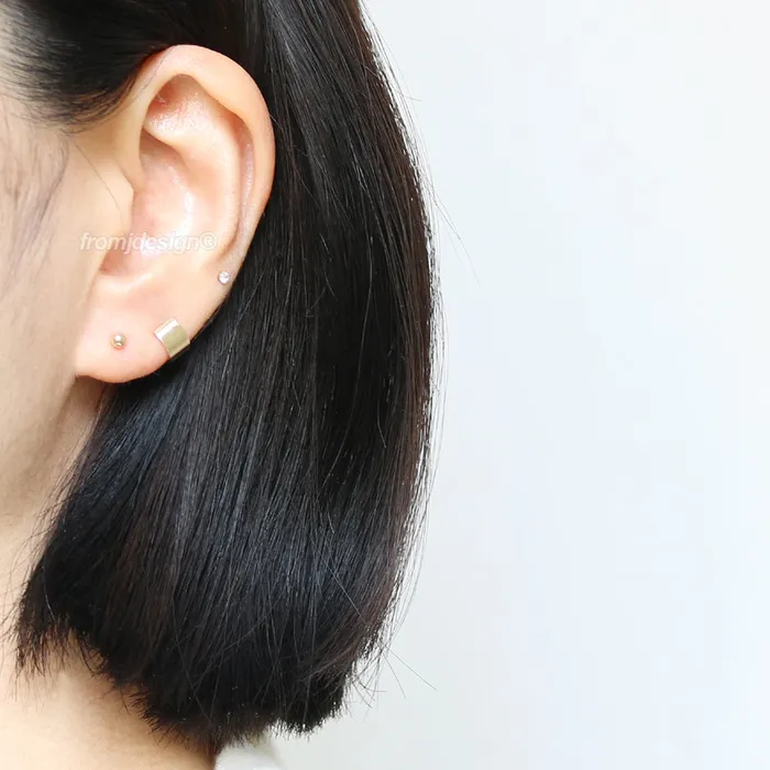 Earrings 5mm Wide Flat Tube Ear Piercing from J Shop