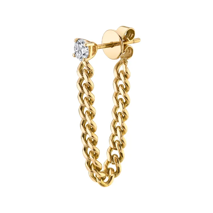 Earrings anitako ROUND DIAMOND CUBAN LINK LOOP EARRING