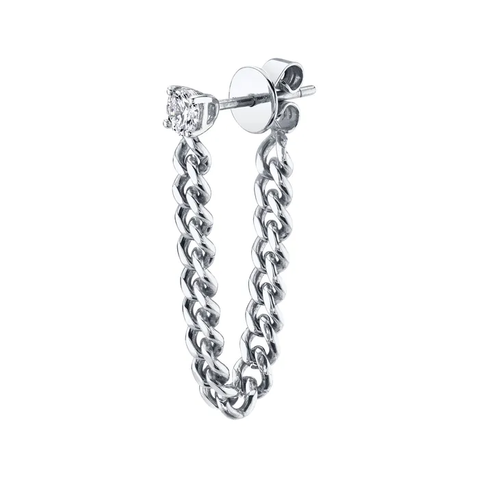 Earrings anitako ROUND DIAMOND CUBAN LINK LOOP EARRING