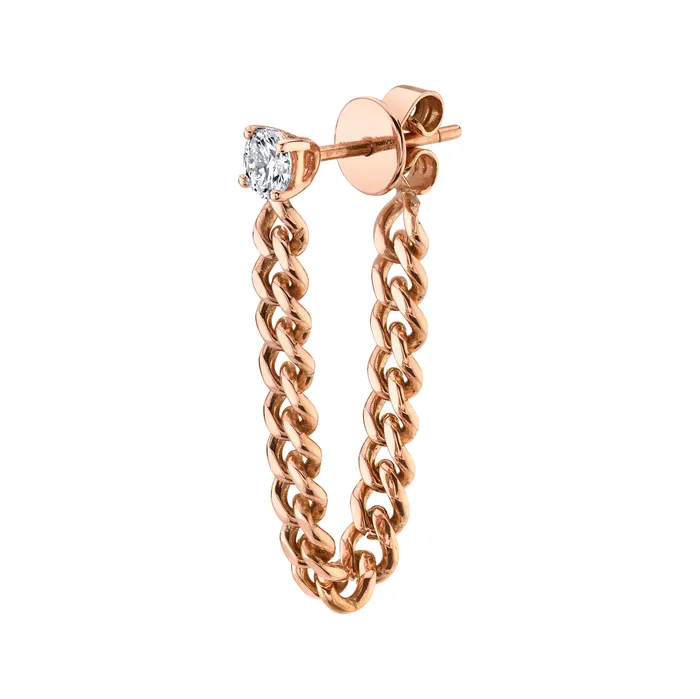 Earrings anitako ROUND DIAMOND CUBAN LINK LOOP EARRING
