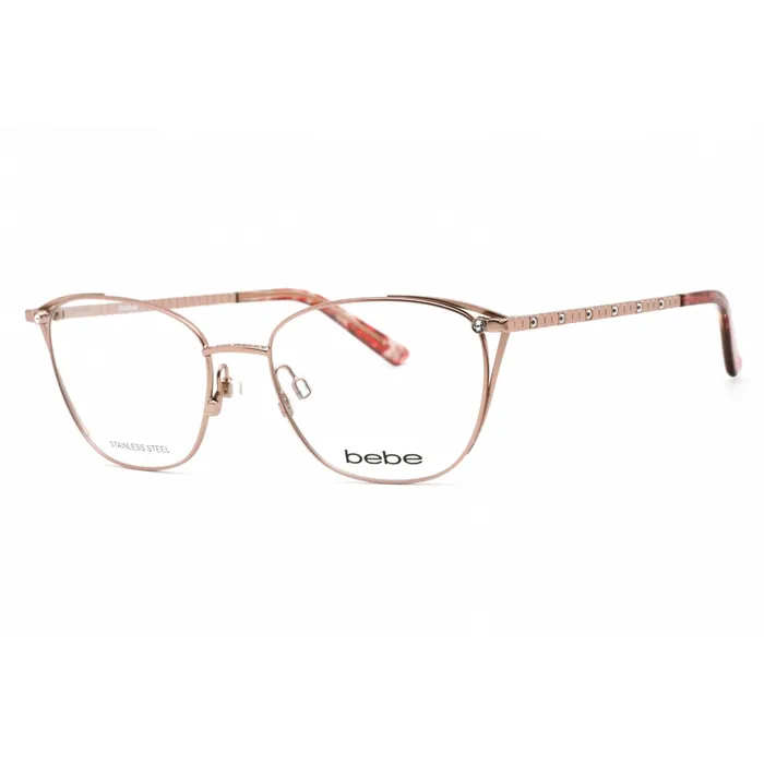 Earrings Bebe Bebe Womens Eyeglasses Rose Gold Rectangular Full Rim Frame Clear Lens BB5182 770 Earrings Bebe Bebe Womens Eyeglasses Rose Gold Rectangular Full Rim Frame Clear Lens BB5182 770
