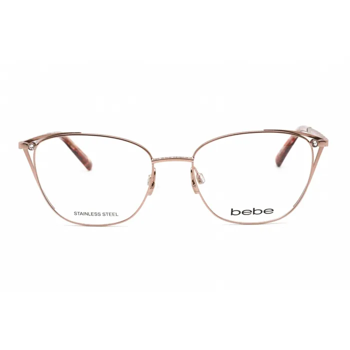 Earrings Bebe Bebe Womens Eyeglasses Rose Gold Rectangular Full Rim Frame Clear Lens BB5182 770