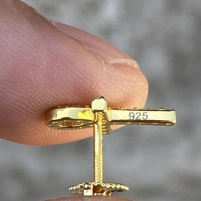 Earrings Bling Cartel 14k Gold Plated over 925 Sterling Silver Ankh Cross Earrings Earrings Bling Cartel 14k Gold Plated over 925 Sterling Silver Ankh Cross Earrings