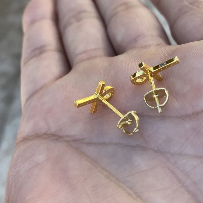Earrings Bling Cartel 14k Gold Plated over 925 Sterling Silver Ankh Cross Earrings Earrings Bling Cartel 14k Gold Plated over 925 Sterling Silver Ankh Cross Earrings