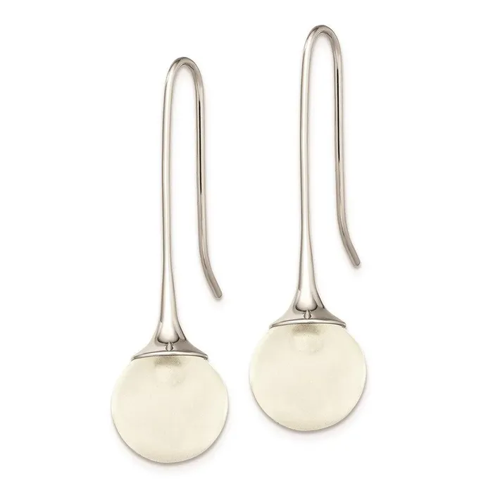 Earrings Chisel Stainless Steel with Glass Ball Shepherd Hook Earrings Earrings Chisel Stainless Steel with Glass Ball Shepherd Hook Earrings