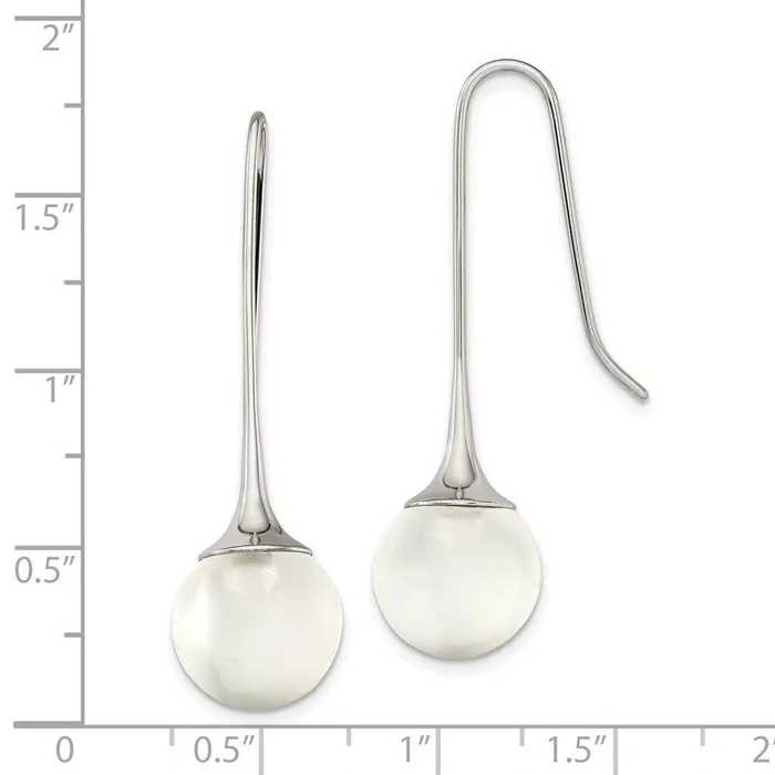 Earrings Chisel Stainless Steel with Glass Ball Shepherd Hook Earrings Earrings Chisel Stainless Steel with Glass Ball Shepherd Hook Earrings