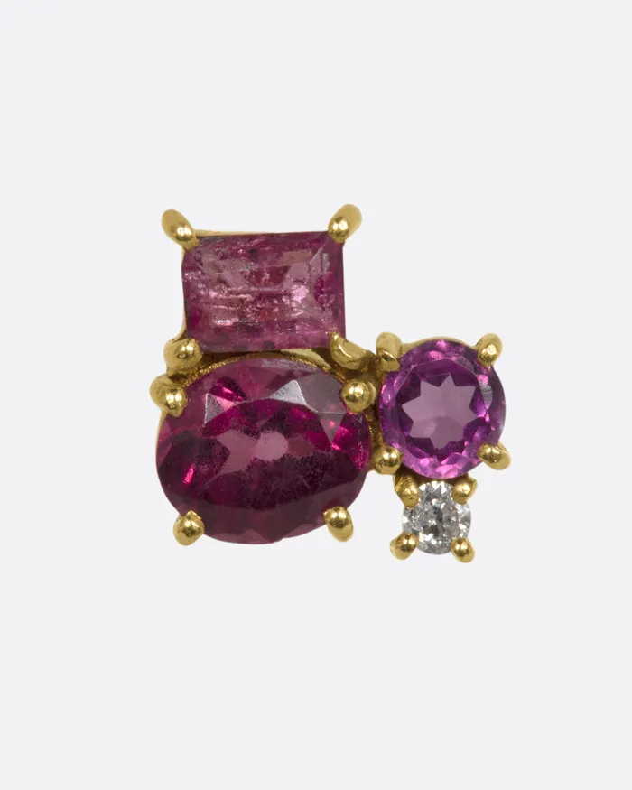 Earrings EVA NOGA Tourmaline and Diamond Arum Stud Earring
