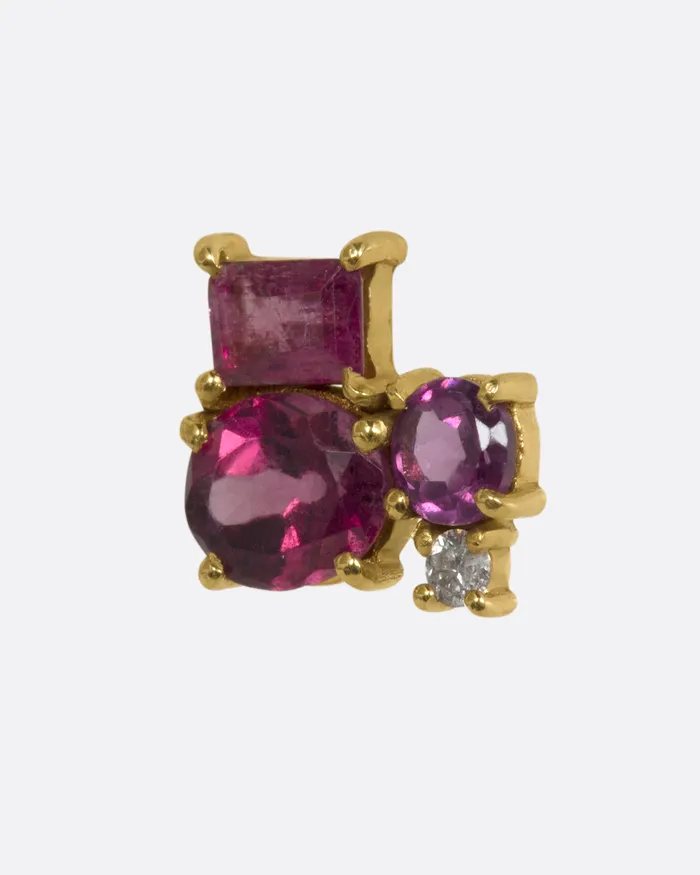Earrings EVA NOGA Tourmaline and Diamond Arum Stud Earring Earrings EVA NOGA Tourmaline and Diamond Arum Stud Earring