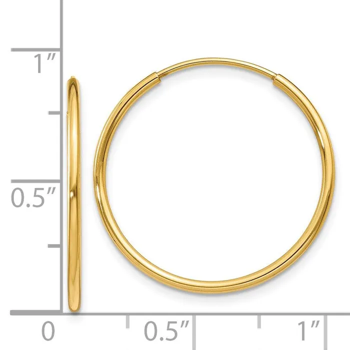 Earrings Jewelry 14k 125mm Endless Hoop Earring Earrings Jewelry 14k 125mm Endless Hoop Earring