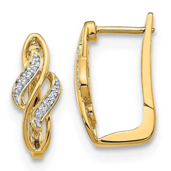 Earrings Jewelry 14k Diamond Hinged Hoop Earring