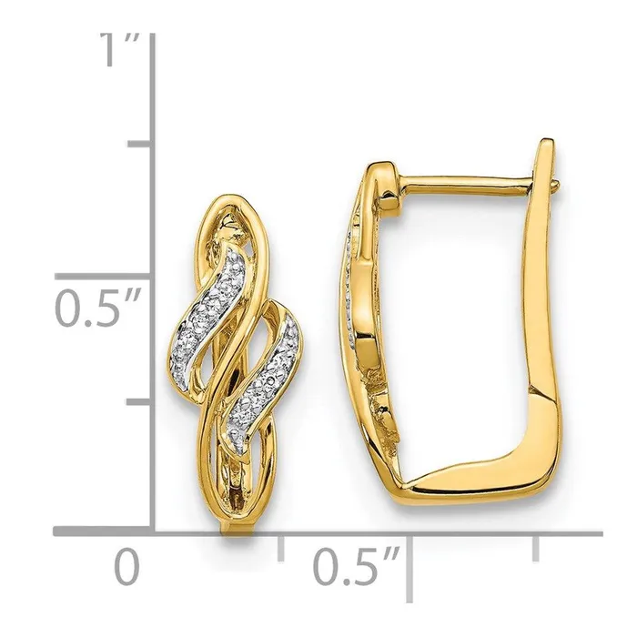 Earrings Jewelry 14k Diamond Hinged Hoop Earring Earrings Jewelry 14k Diamond Hinged Hoop Earring
