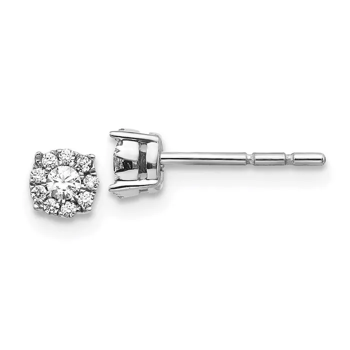 Earrings Jewelry 14k White Gold Diamond Cluster Post Earrings